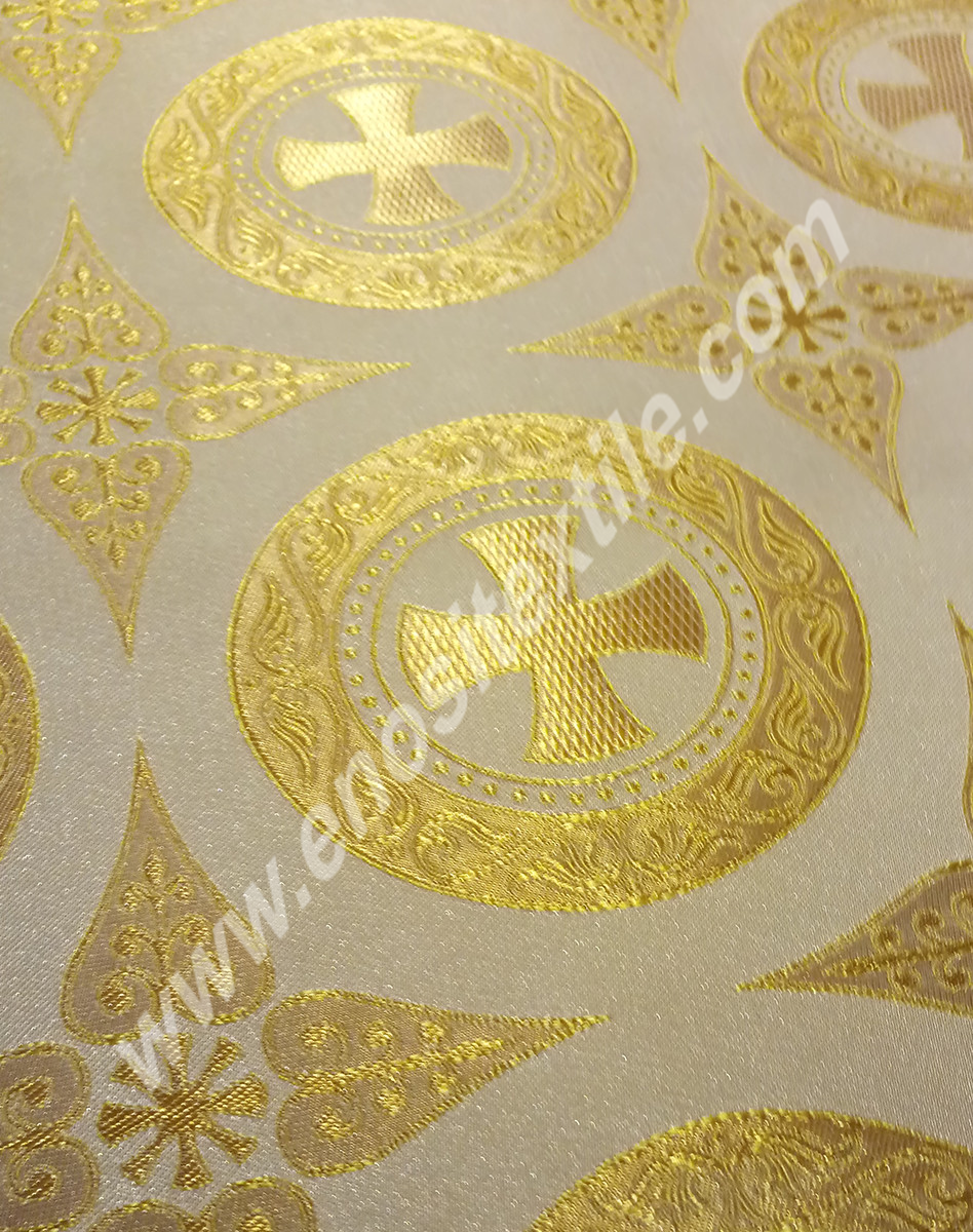 KL-025 White-Gold Brocade Fabrics